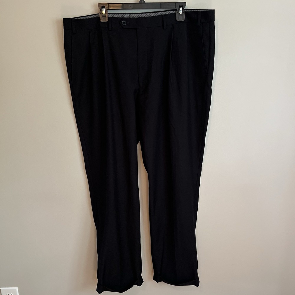 Lauren Ralph Lauren Men 40x32 Classic Fit Dress Pant Poly Blend Black Cuff Ankle